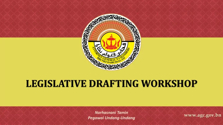 legislative drafting workshop