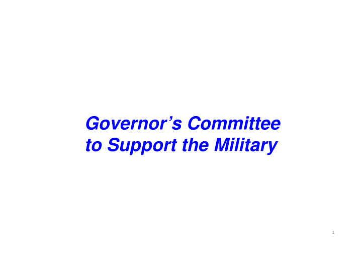 governor s committee to support the military