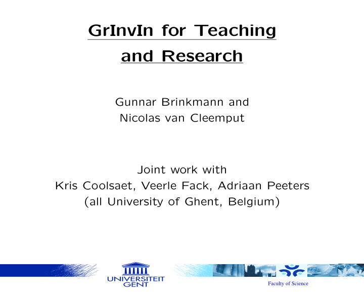 grinvin for teaching and research