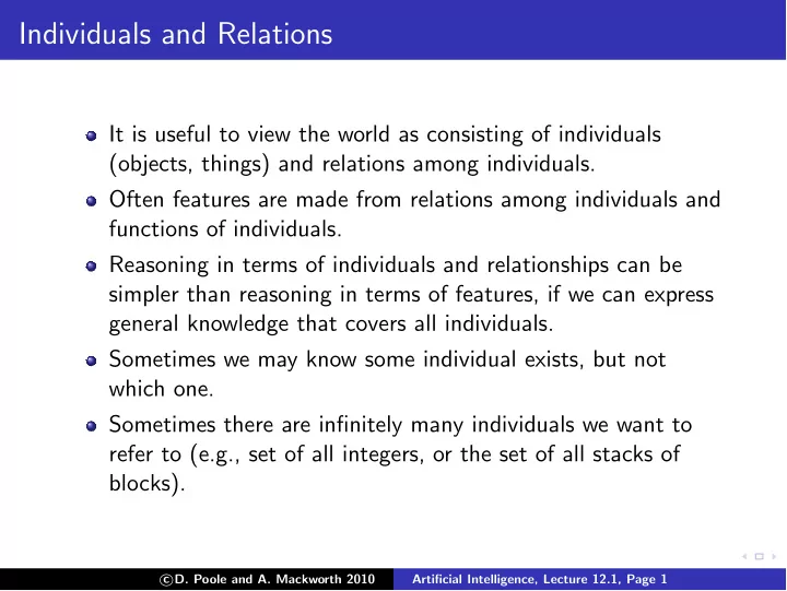individuals and relations