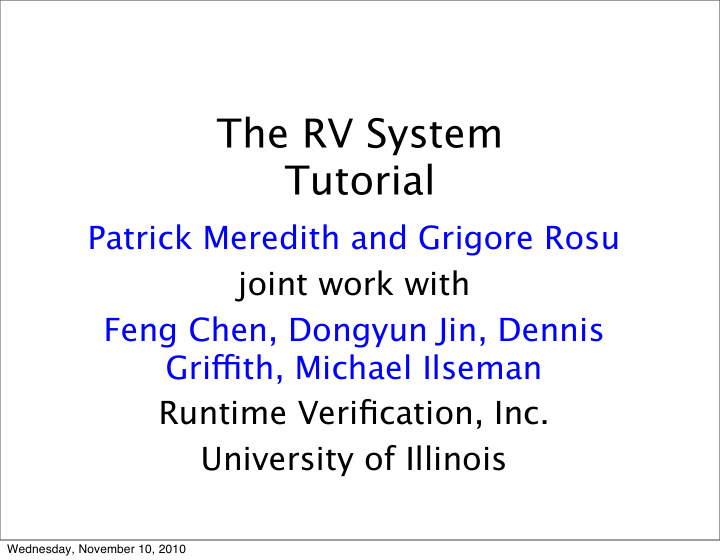 the rv system tutorial