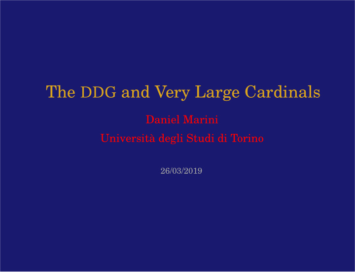 the ddg and very large cardinals