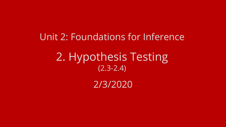 2 hypothesis testing