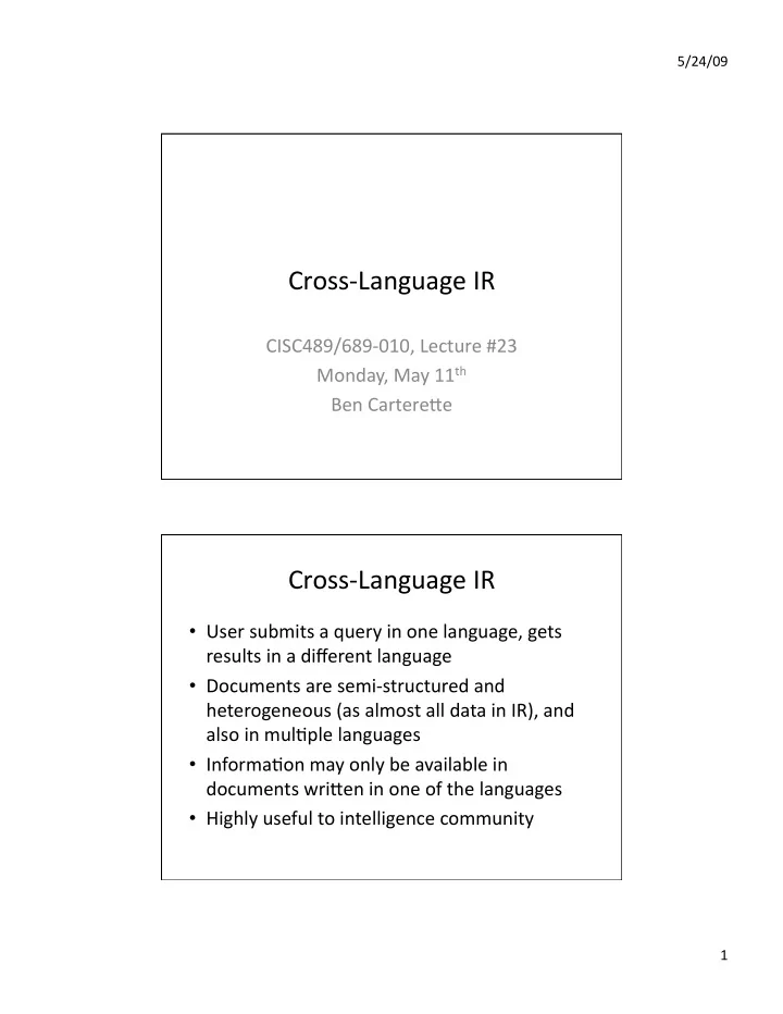 cross language ir