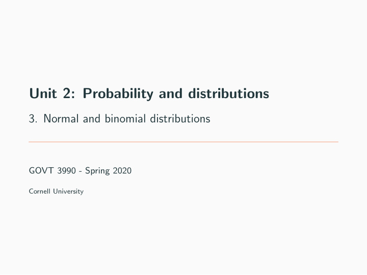unit 2 probability and distributions
