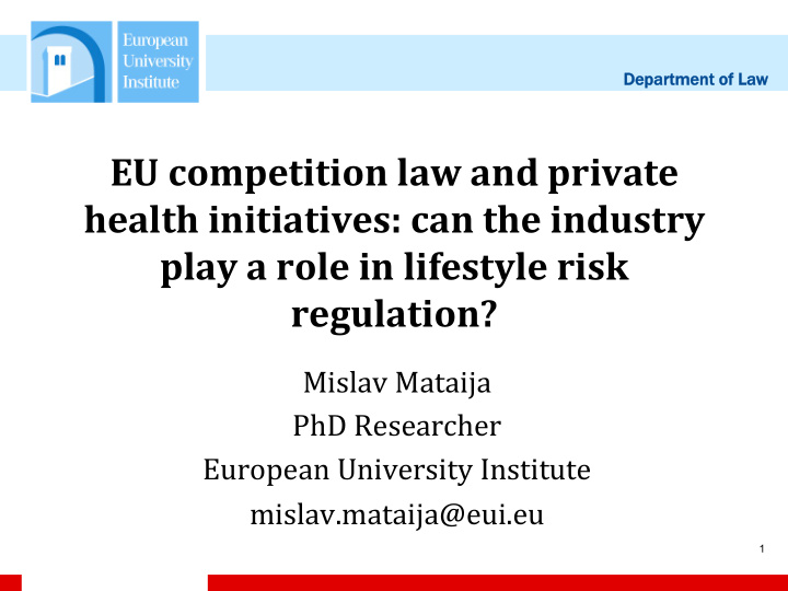 eu competition law and private health initiatives can the