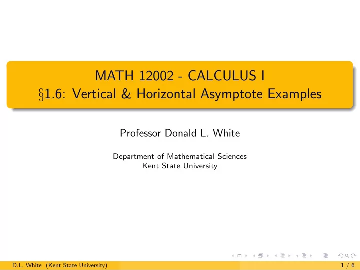 math 12002 calculus i 1 6 vertical horizontal asymptote