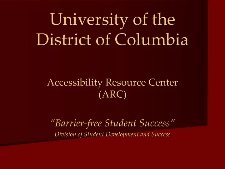university of the district of columbia