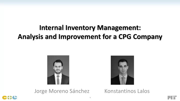 internal inventory management analysis and improvement