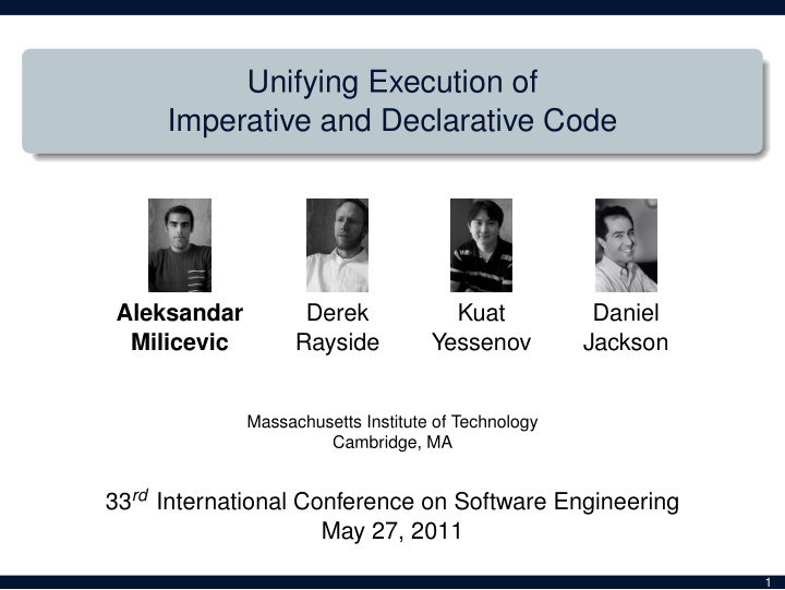 unifying execution of imperative and declarative code