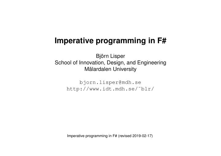 imperative programming in f