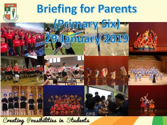 Programme  1. School Vision &amp; Mission  2. General Information on PSLE  3. Direct School