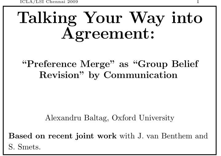 talking your way into agreement