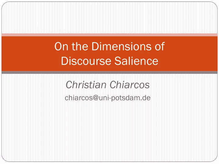 on the dimensions of
