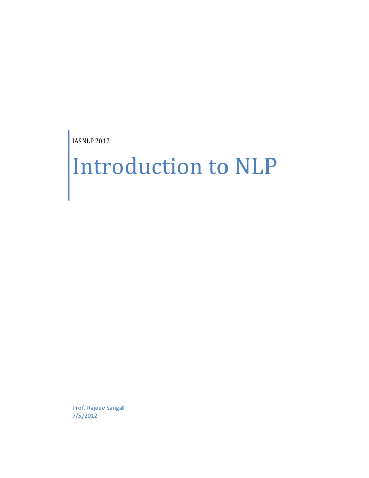 introduction to nlp