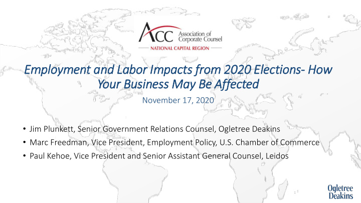 employment and la labor im impacts fr from 2020 elections