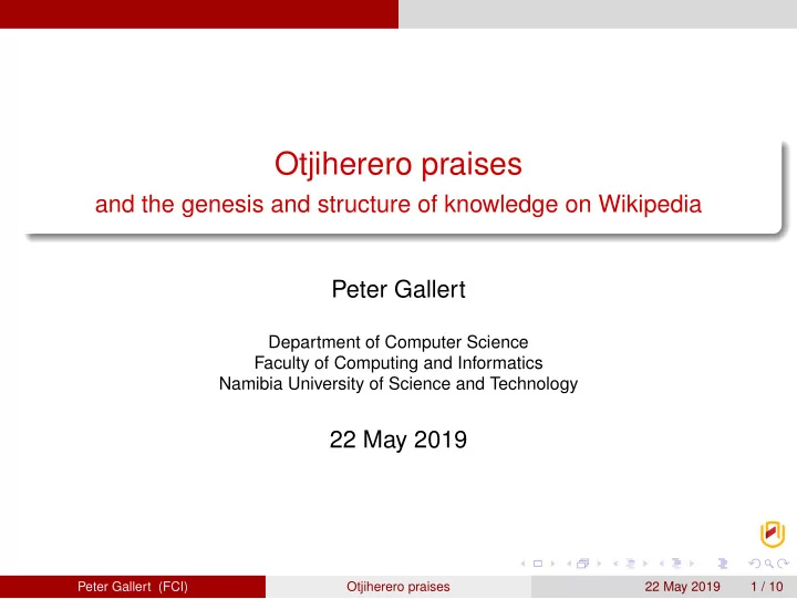otjiherero praises