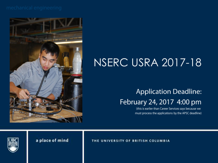 nserc usra 2017 18 what is a nserc usra