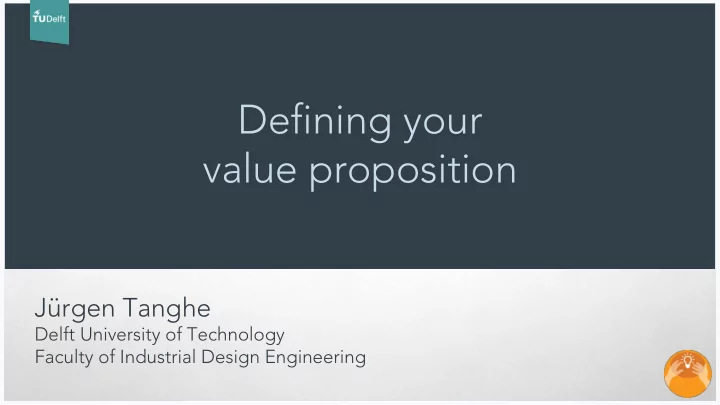 defining your value proposition