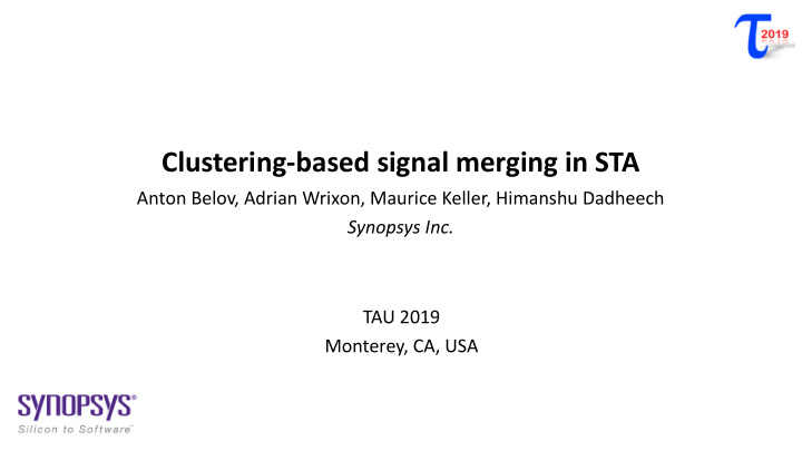 clustering based signal merging in sta