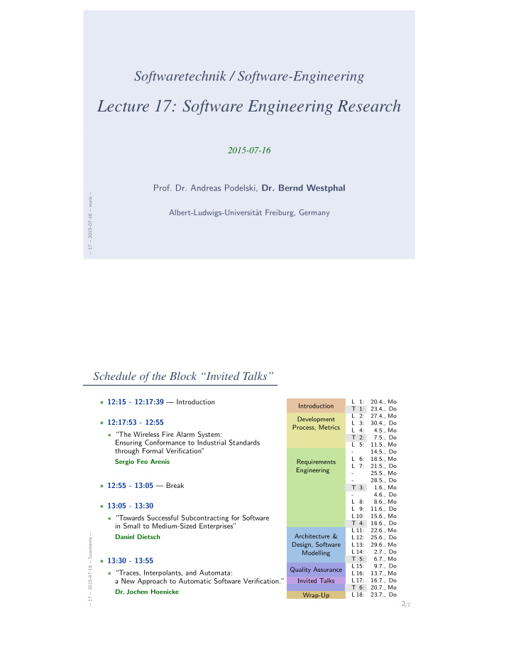 lecture 17 software engineering research