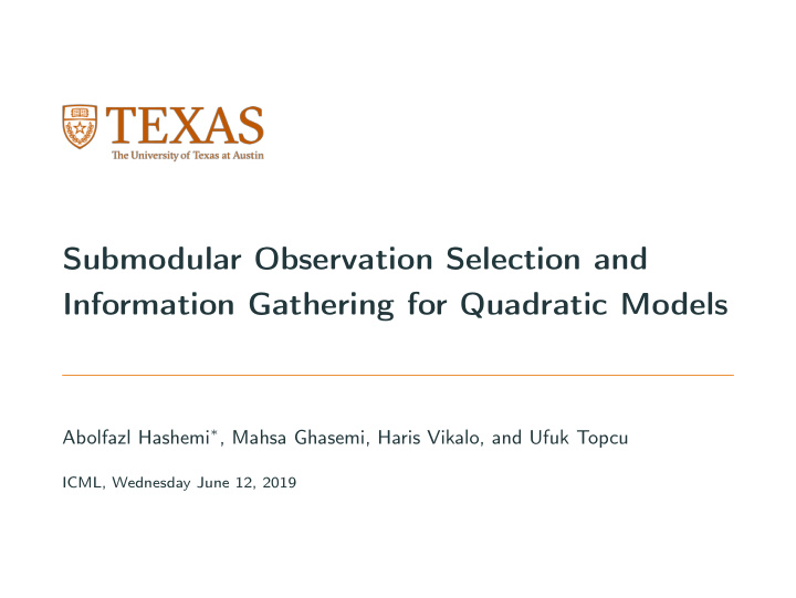 submodular observation selection and information