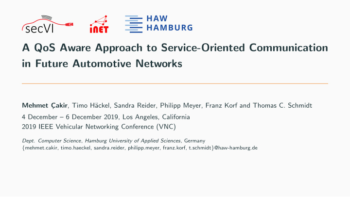 a qos aware approach to service oriented communication in