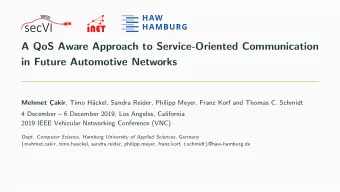 A QoS Aware Approach to Service-Oriented Communication  in Future Automotive Networks  Mehmet C