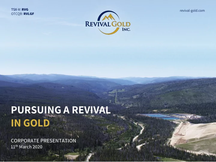 pursuing a revival in gold
