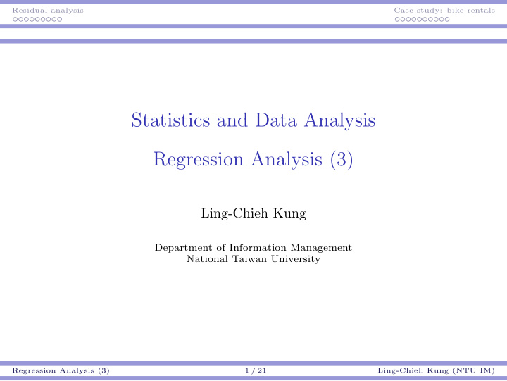 statistics and data analysis regression analysis 3