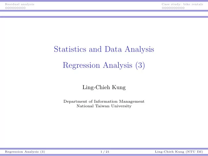 statistics and data analysis regression analysis 3