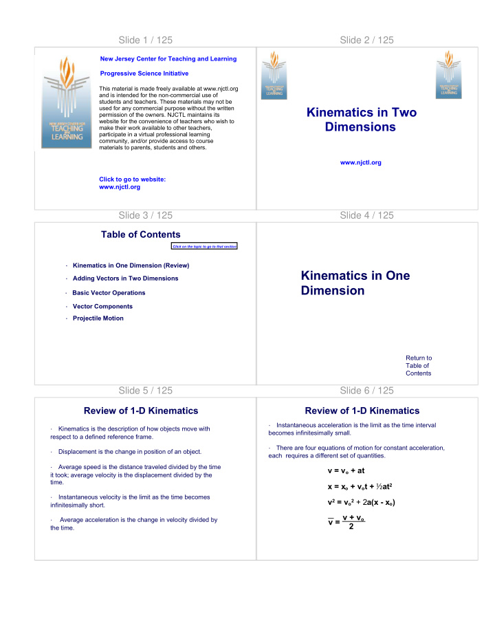 kinematics in two