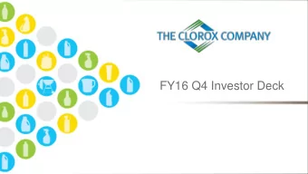 FY16 Q4 Investor Deck  Safe Harbor Except for historical information, matters discussed in this