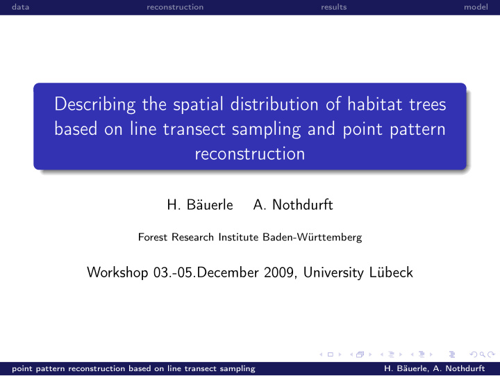 describing the spatial distribution of habitat trees