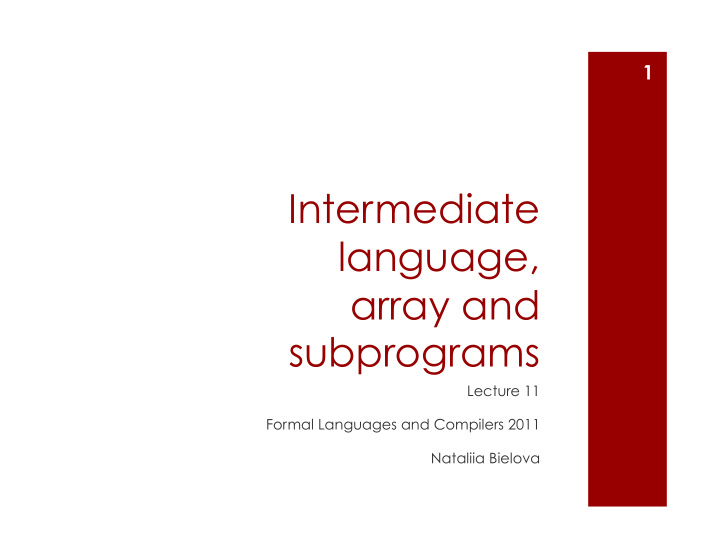 intermediate language array and