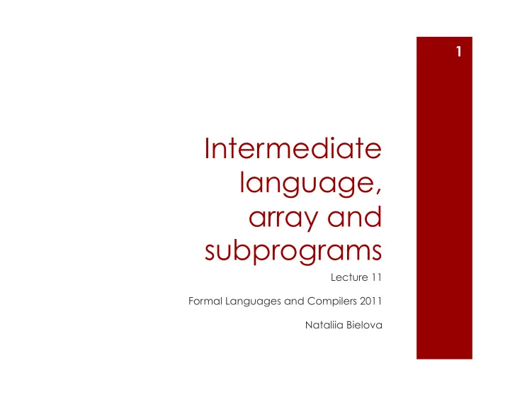 intermediate language array and