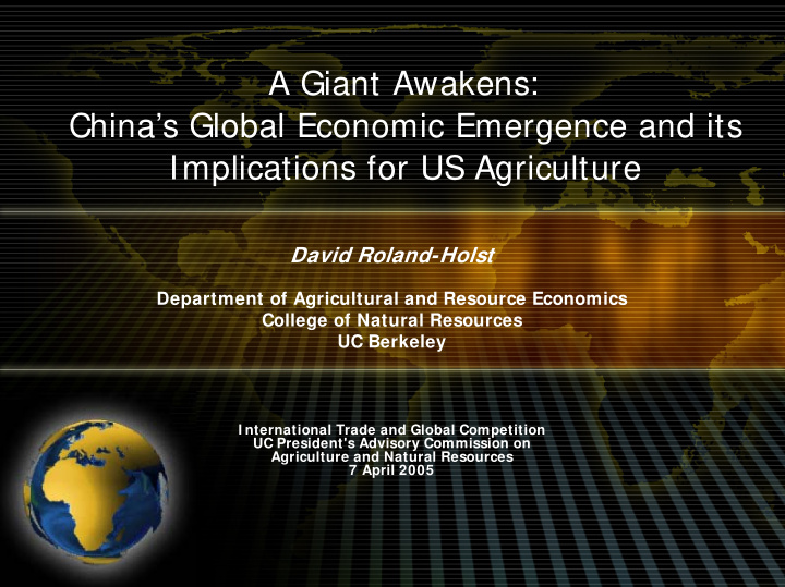 a giant awakens china s global economic emergence and its