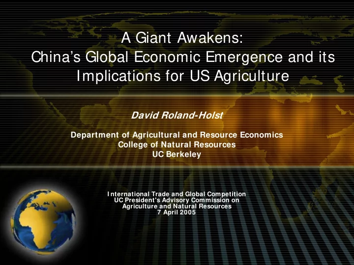 a giant awakens china s global economic emergence and its