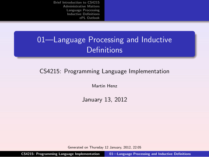 01 language processing and inductive definitions