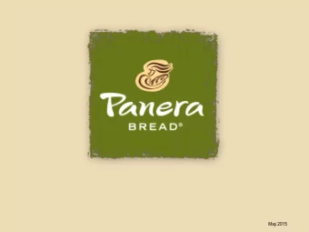 May 2015  Matters discussed in this presentation and during our 2015 Annual Meeting of