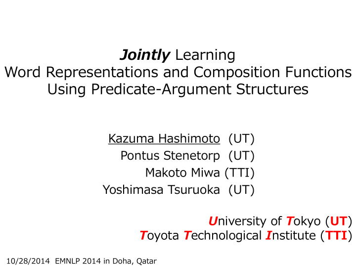 jointly learning word representations and composition