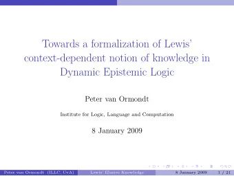 Towards a formalization of Lewis  context-dependent notion of knowledge in  Dynamic Epistemic