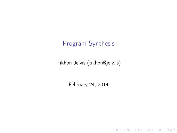 program synthesis