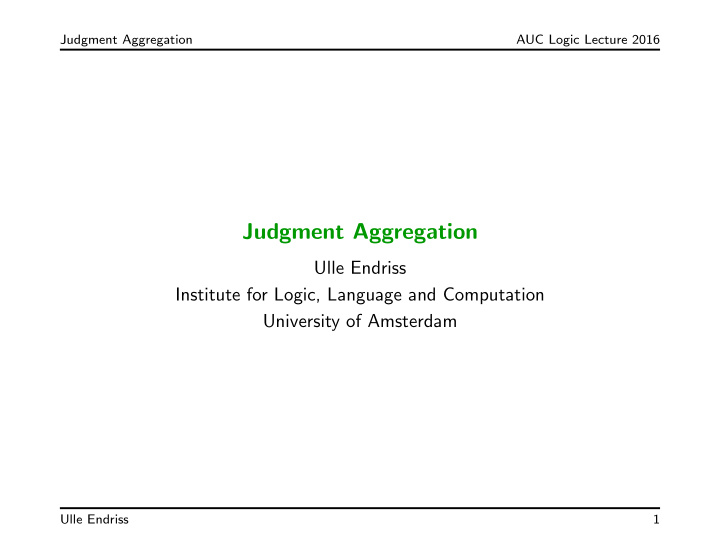 judgment aggregation