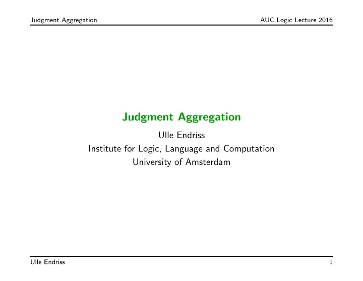 judgment aggregation
