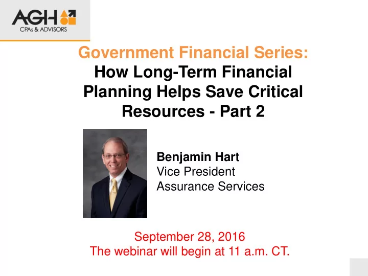 government financial series how long term financial