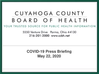 COVID-19 Press Briefing  May 22, 2020  CCBH Jurisdiction Cases  Overview  Lab-confirmed cases