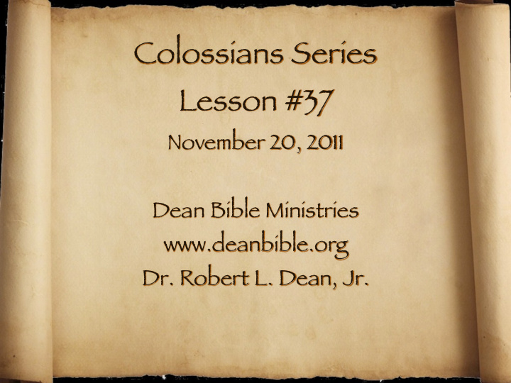 colossians series lesson 37