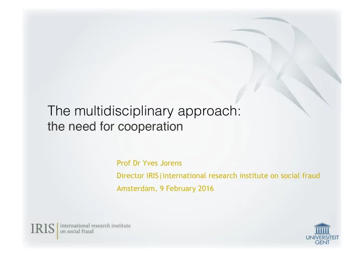 the multidisciplinary approach