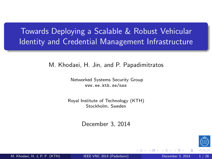 towards deploying a scalable robust vehicular identity